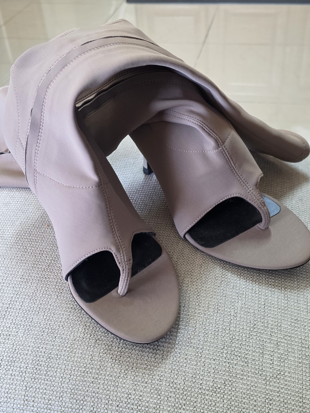 ZARA Women's Taupe Open-Toe Heeled Sandals